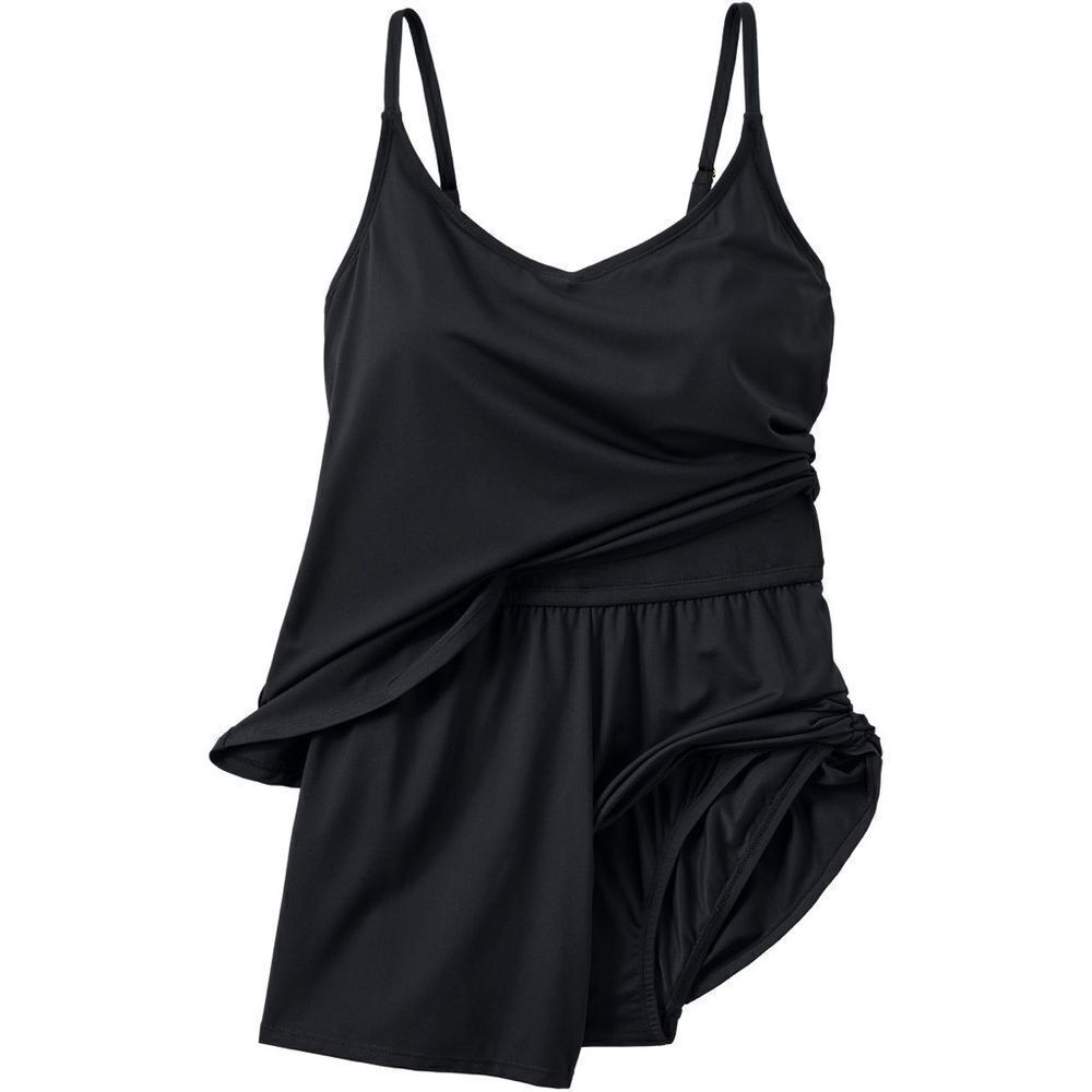 Land's End tulip romper swimsuit soft cup adjustable shorts one piece black Var - Picture 7 of 10